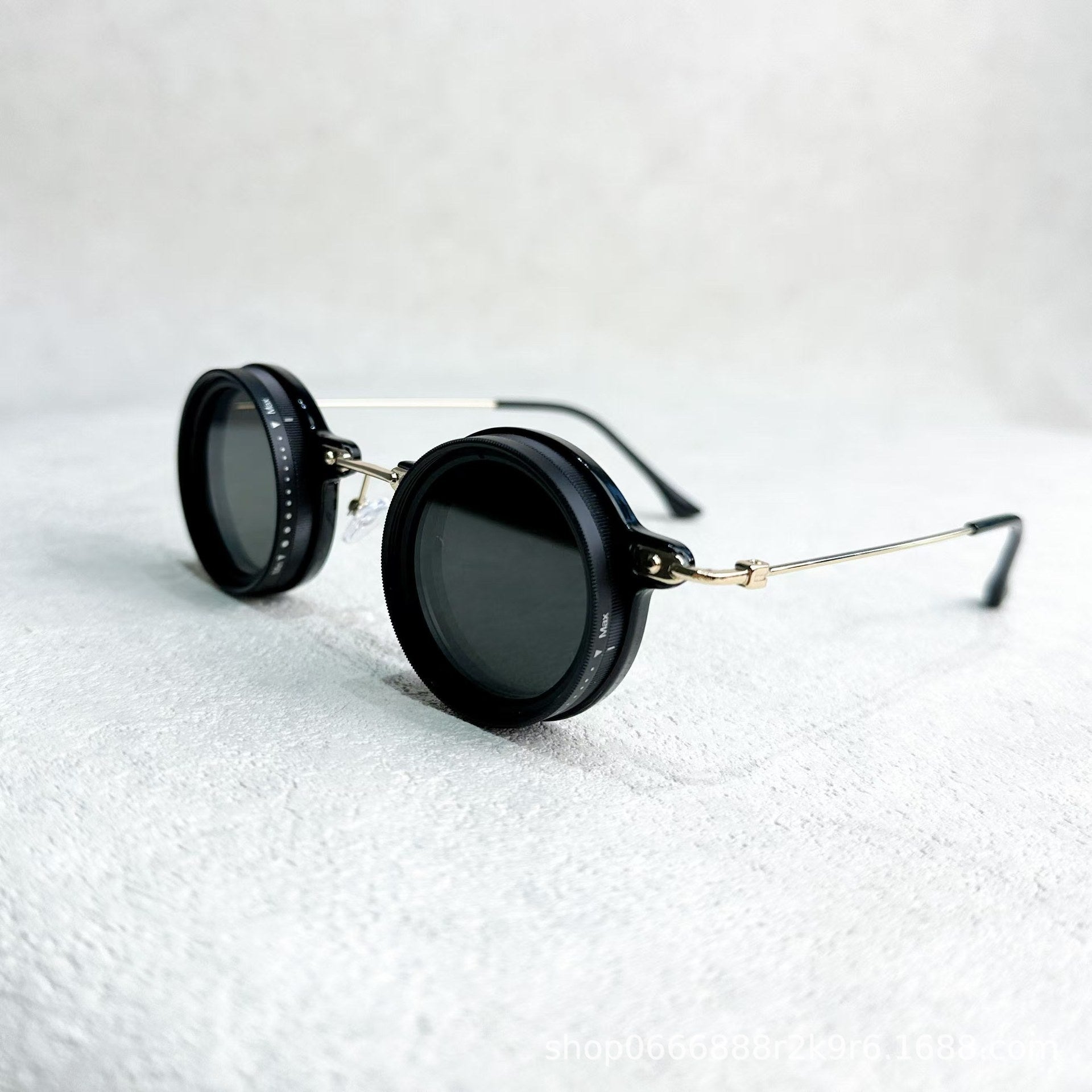 Adjustable Dimming Polarized Sunglasses – Retro Punk Round Style