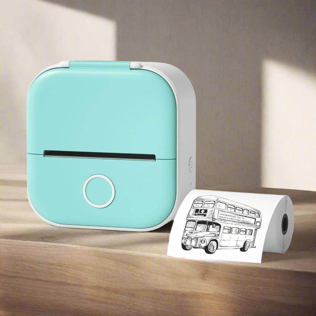 Portable inkless label printer for home use