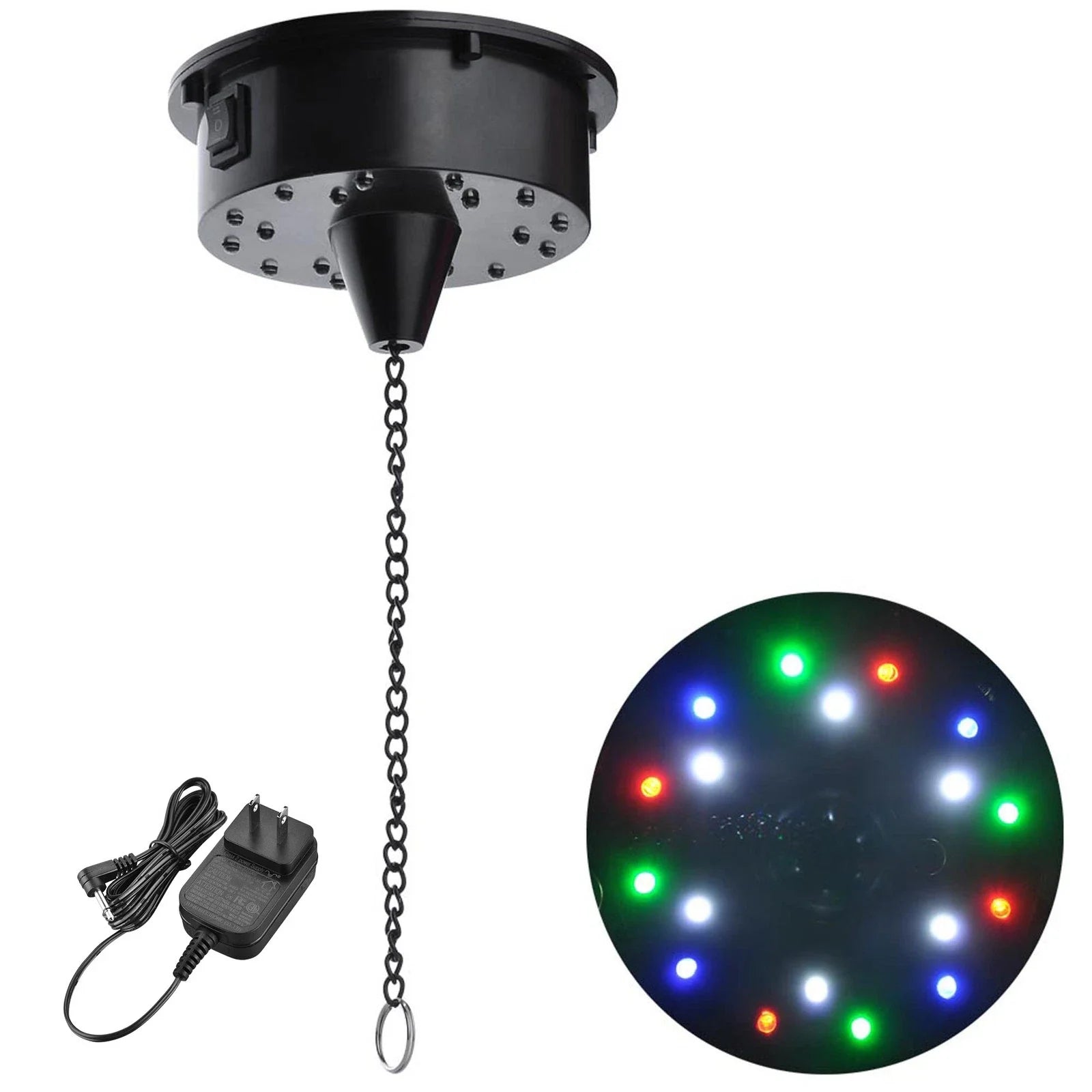 16" Mirror Disco Ball with 6RPM Motor & RGB LED Spotlight Party Set