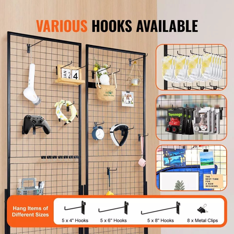 2-Pack Grid Wall Panels 2' x 5.6' Display and Organization