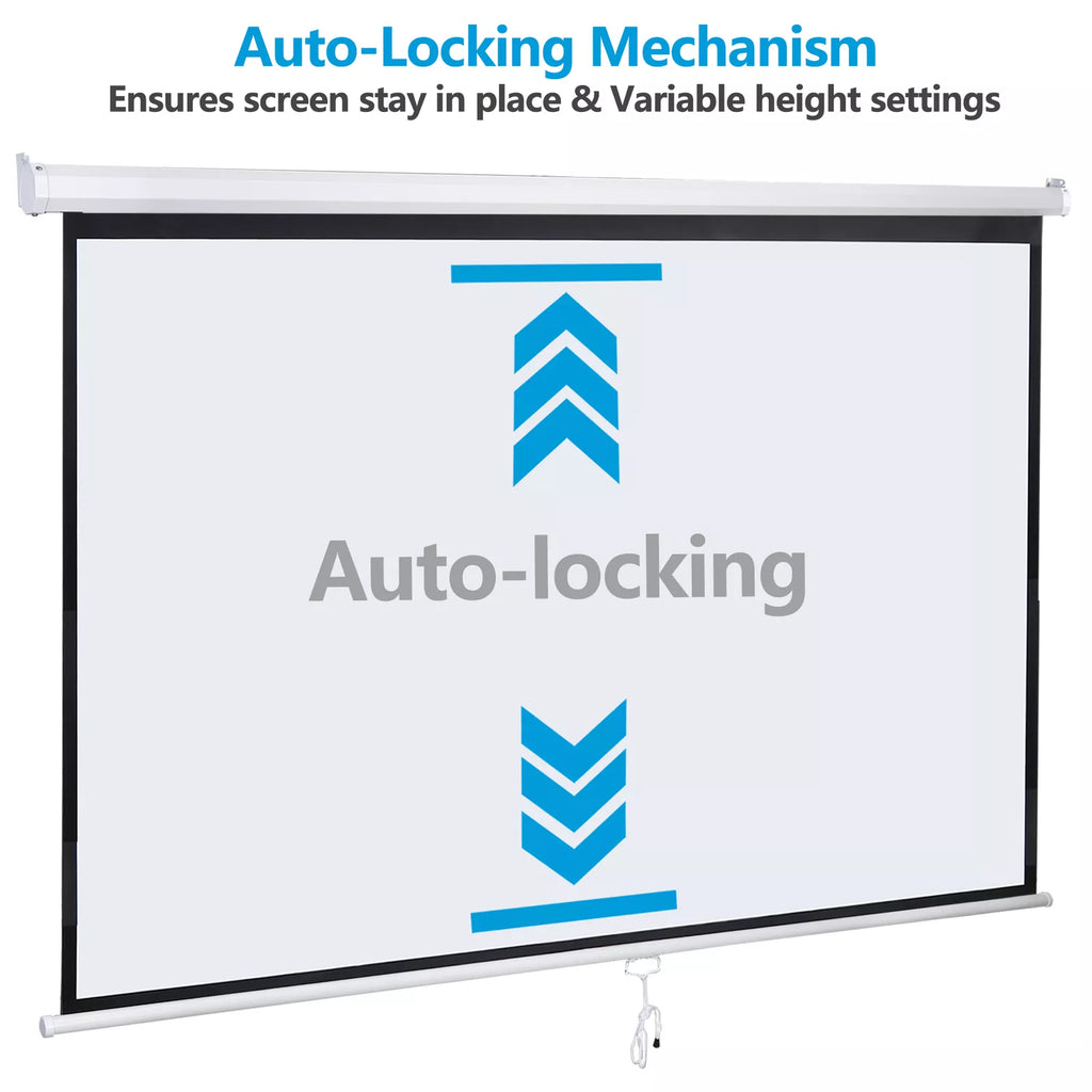 100" 16:9 HD Pull Down Projector Screen Home Office Use