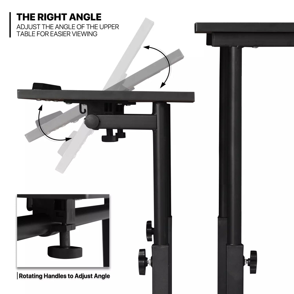 Adjustable Height Mobile Standing Desk Ergonomic Workstation