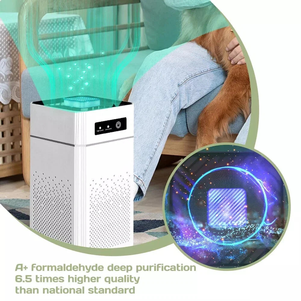 Portable HEPA Air Purifier USB Large Room Cleaner Smoke Dust Odor