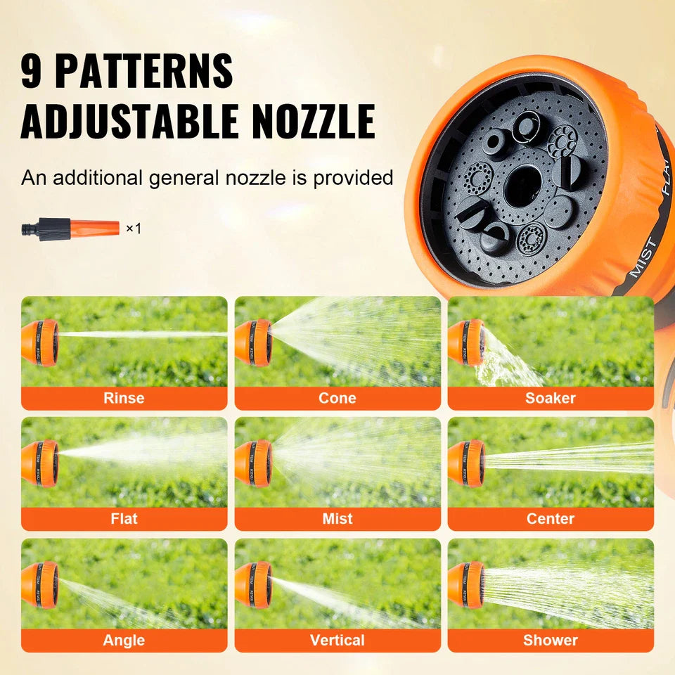 65FT Retractable Garden Hose Reel with Auto Rewind Wall Mount Nozzle