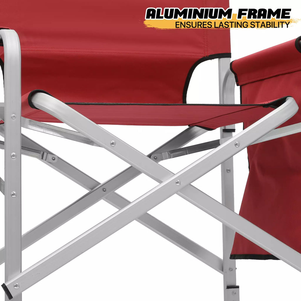 Red Folding Director Chair for Camping 23"x16" w/ Cup Holder