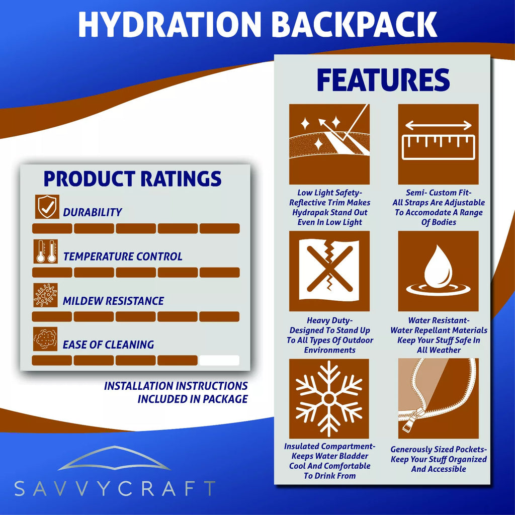 Holographic Insulated Hydration Backpack with 2L BPA-Free Water Bladder