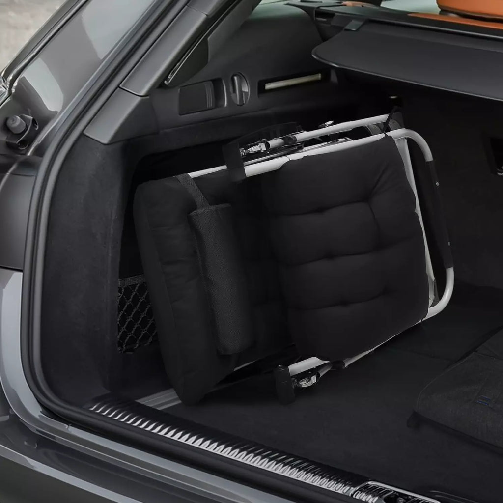 Black Zero Gravity Foldable Recliner Chair with Cushion and Tray