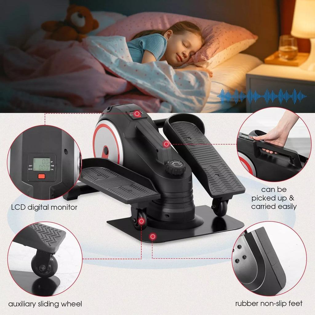 Under Desk Elliptical Machine with 8 Speeds Quiet Motor and Display