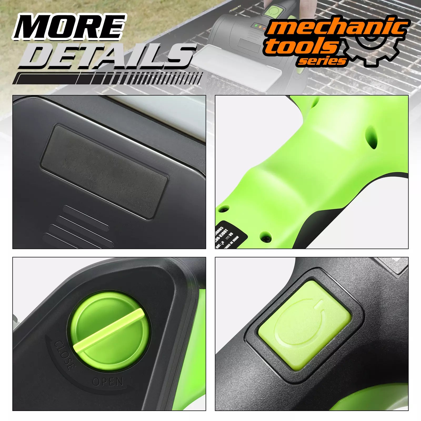 Cordless Electric Grill Brush with Steel Bristles and Type-C Charging