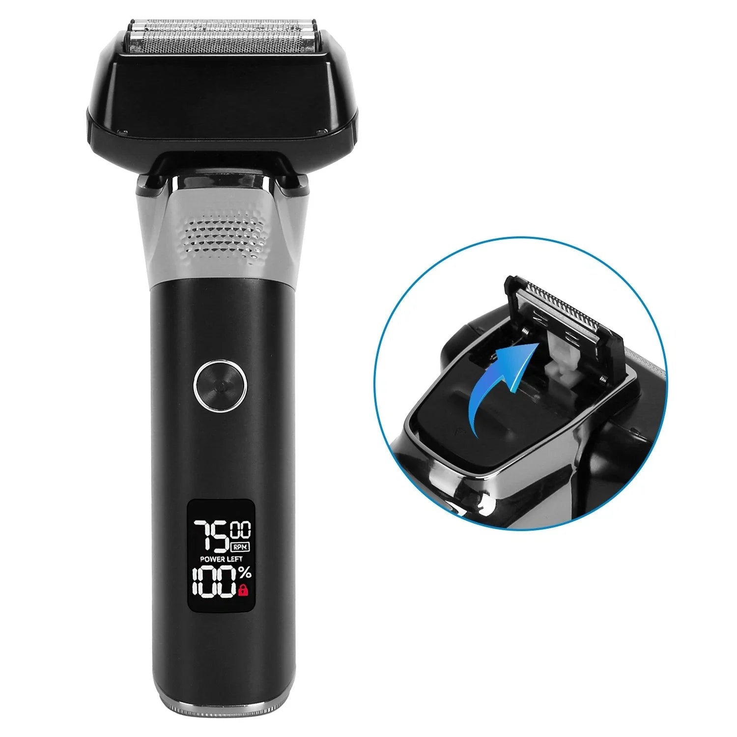 Mens 5-Blade Electric Foil Shaver Wet Dry Razor Dual Speed Trimmer