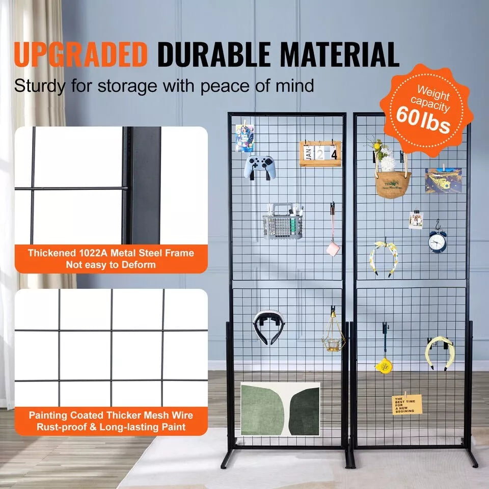 2-Pack Grid Wall Panels 2' x 5.6' Display and Organization