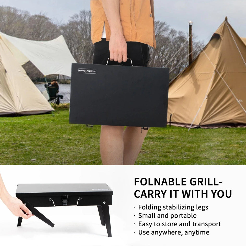 Charcoal Grill Portable Tabletop BBQ for Camping Foldable Compact