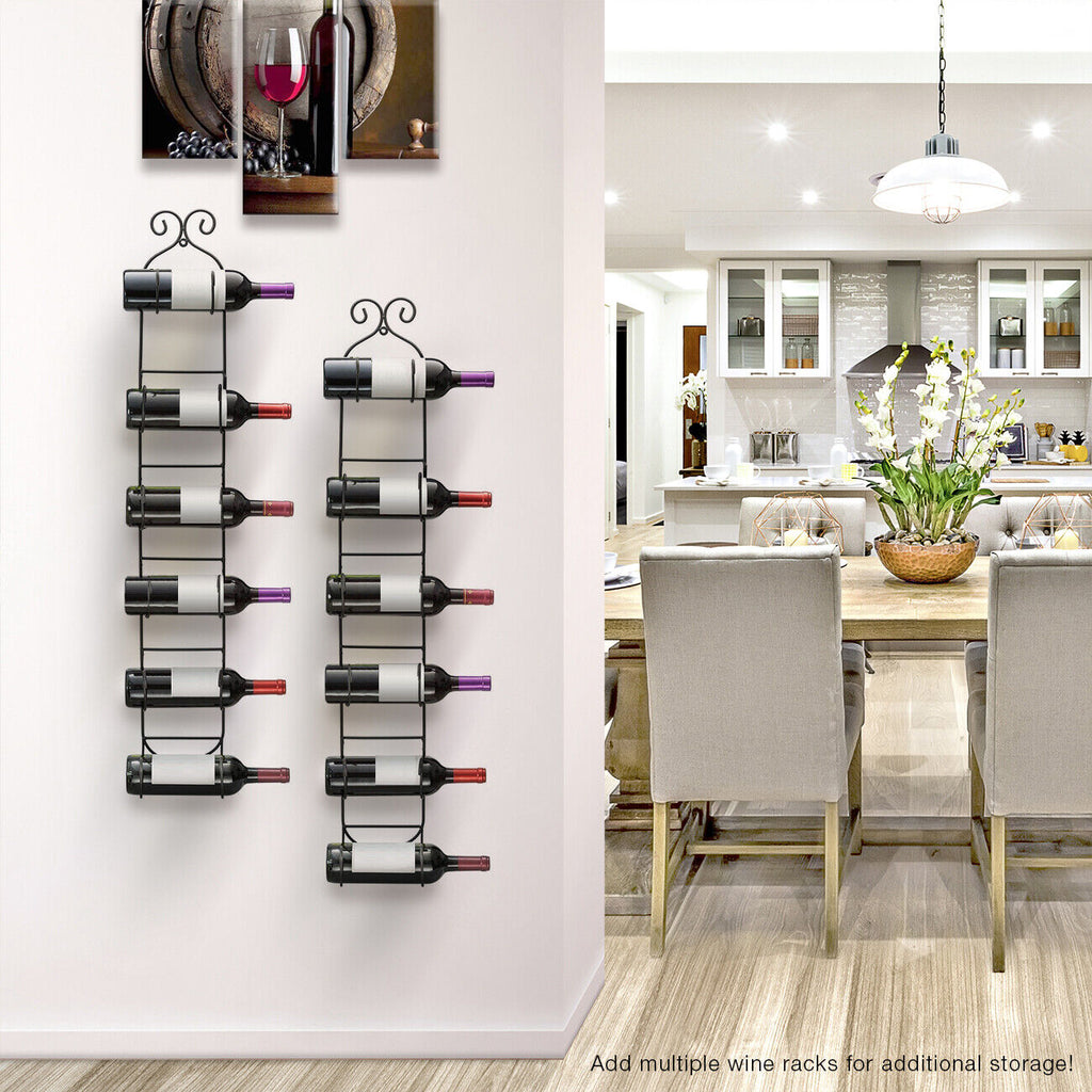 Wall Mount Wine and Towel Rack Holds 6 Bottles or Towels