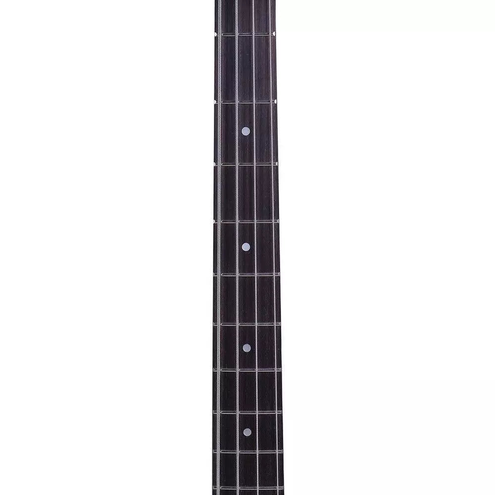 4-String Natural Wood Electric Bass Guitar with 34" Scale, Cable & Tool
