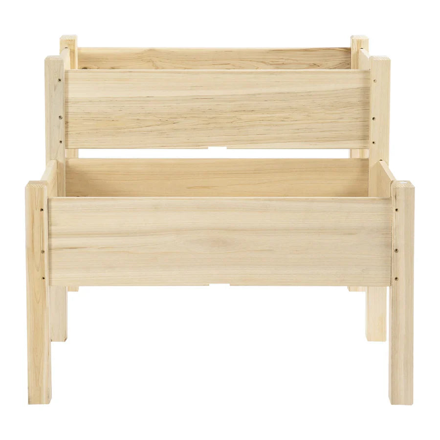 2-Tier Wooden Raised Garden Bed Planter Box Outdoors 34"x34"x28"