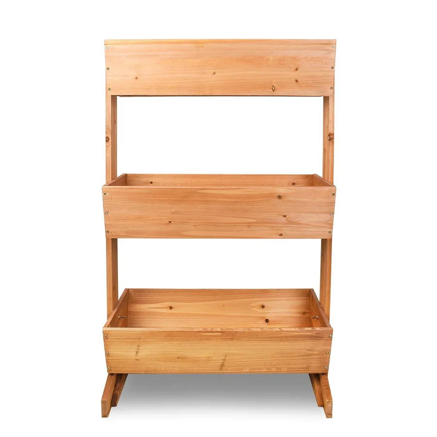 3-Tier Wooden Raised Garden Bed Vertical Planter Box Outdoor Use