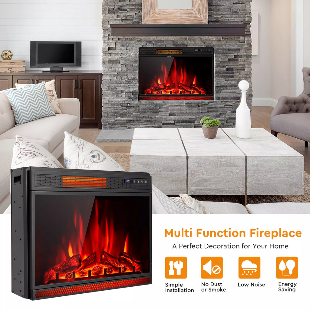 28" Recessed Electric Fireplace Heater 900W-1350W