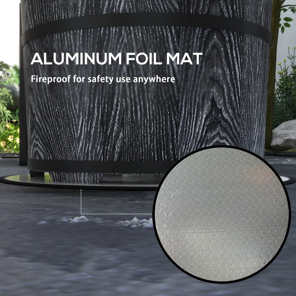 Smokeless Outdoor Fire Pit with Heat-Resistant Mat, Round 20" Patio Heater