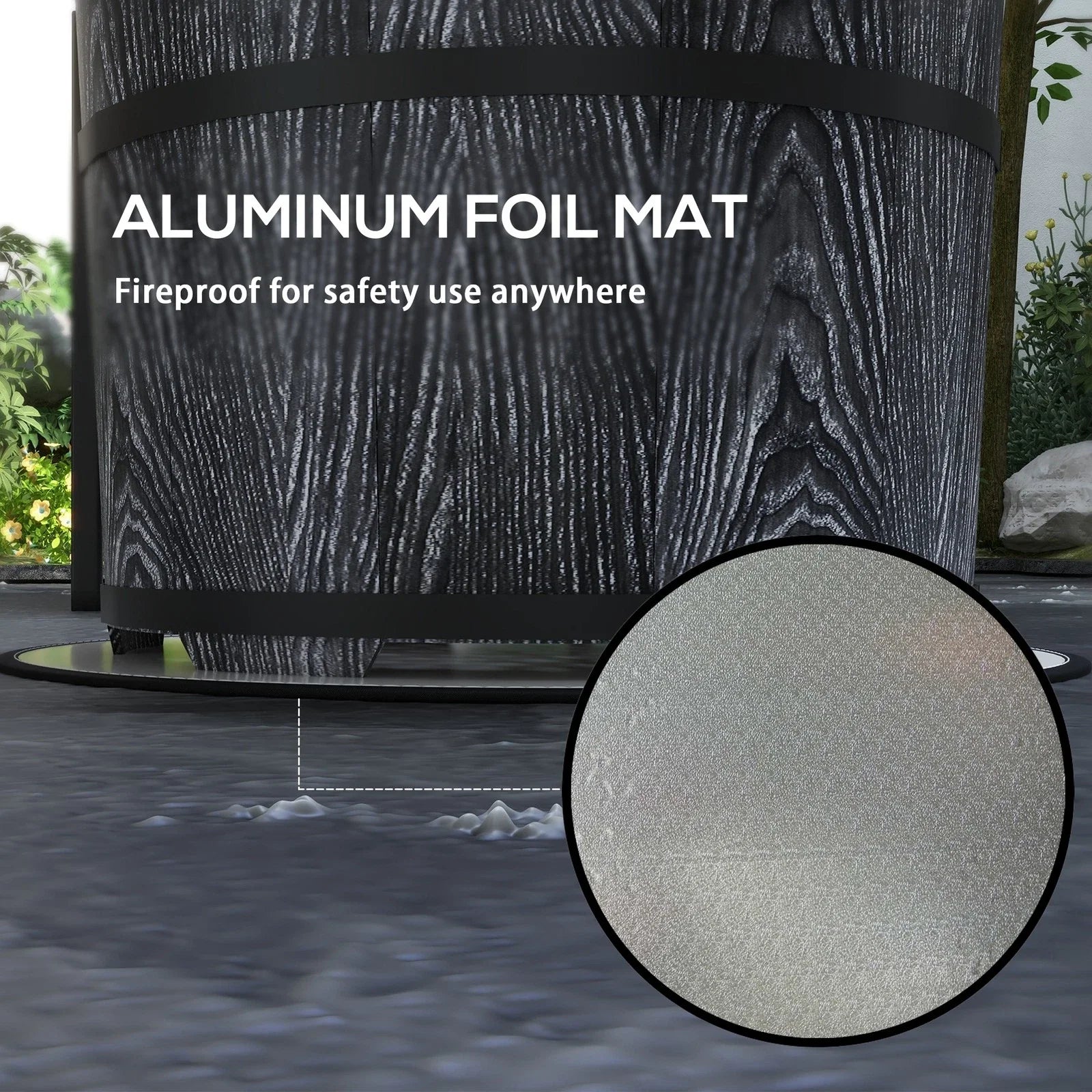Smokeless Outdoor Fire Pit with Heat-Resistant Mat, Round 20" Patio Heater