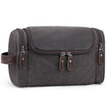 Travel Toiletry Bag for Men in Waxed Canvas – Grey