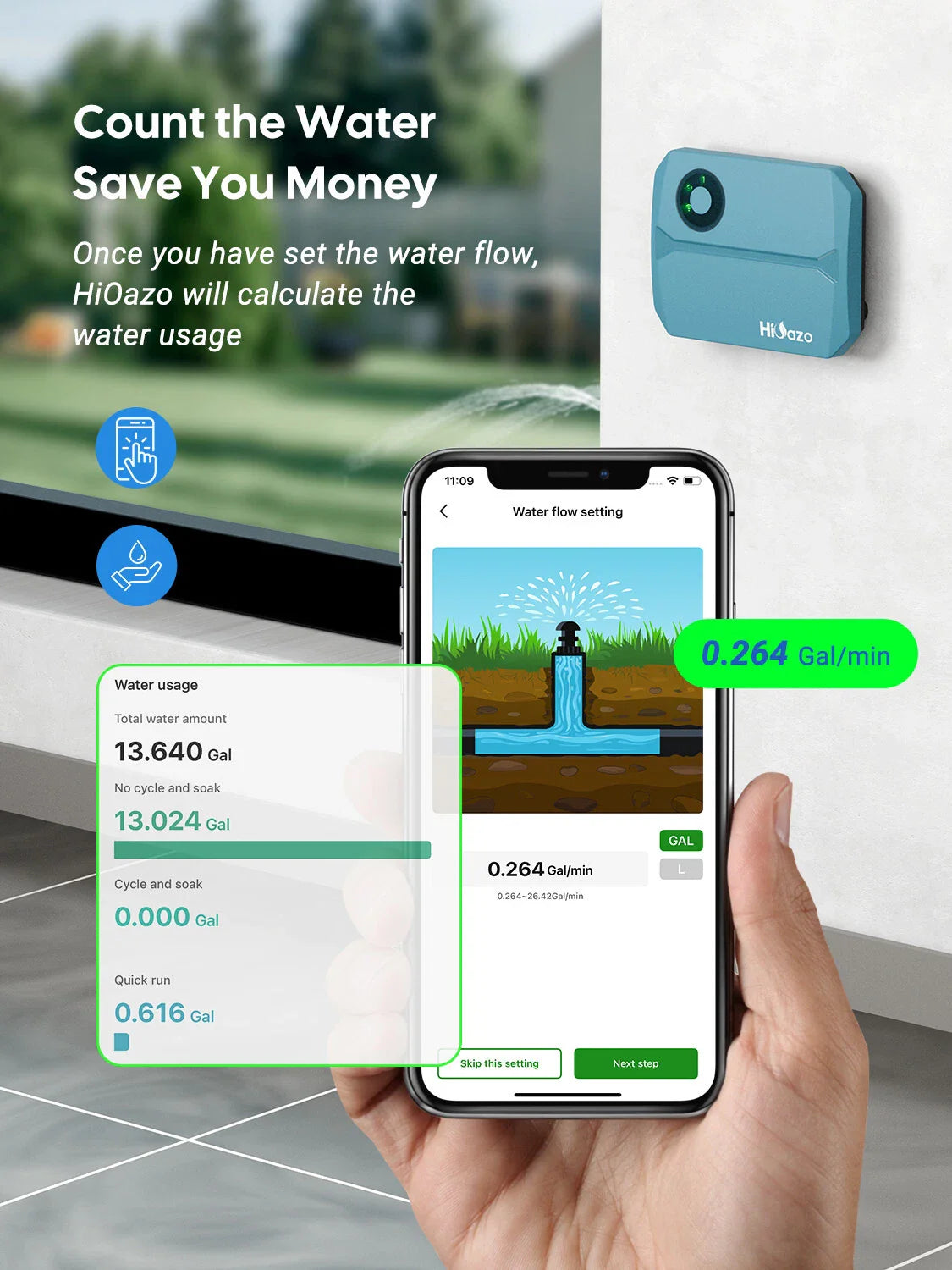 Smart 4 Zone WiFi Sprinkler Controller App Lawn Irrigation Timer