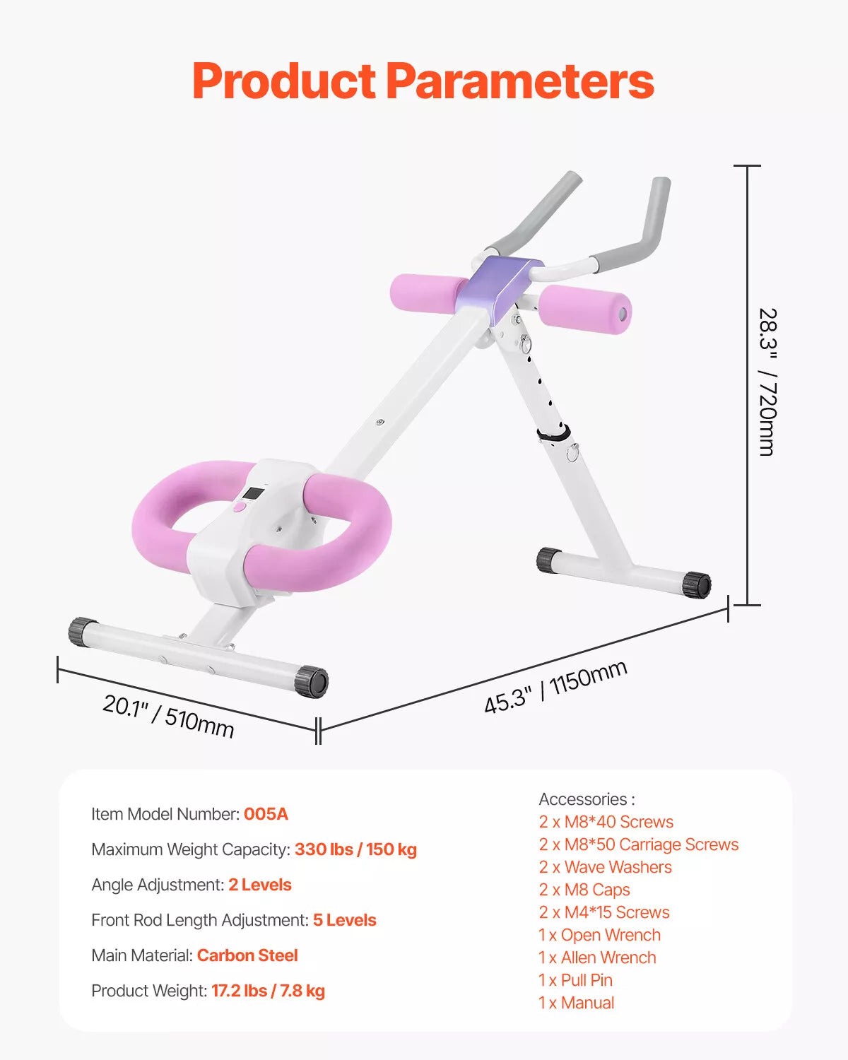 Ab Workout Machine Core Strength Home Gym Training