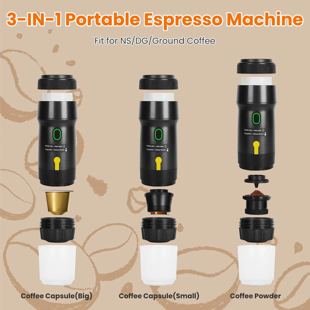Self Heating Espresso Machine Rechargeable Travel Coffee Maker