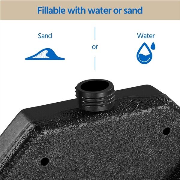 Outdoor Umbrella Base Stand 4-Piece Square Shaped Fillable Plates