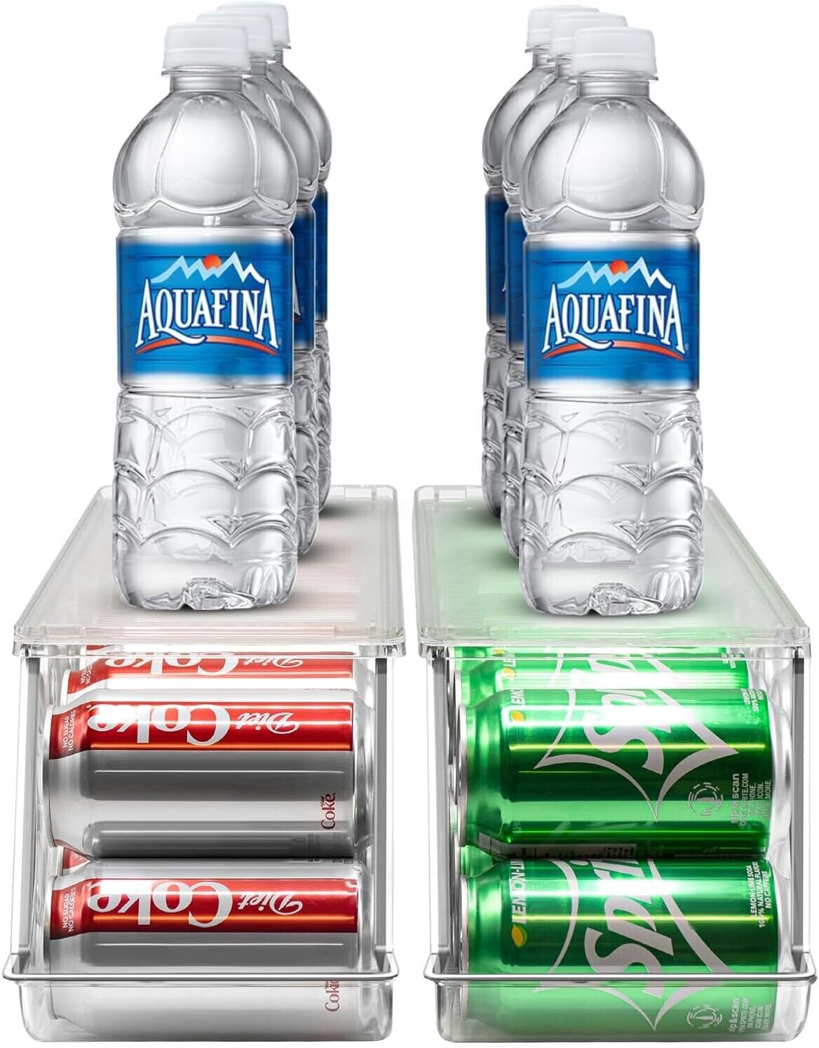 Stackable Soda Can Organizer for Refrigerator Holds 48 Cans