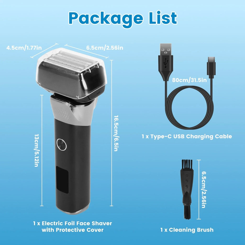 Mens 5-Blade Electric Foil Shaver Wet Dry Razor Dual Speed Trimmer