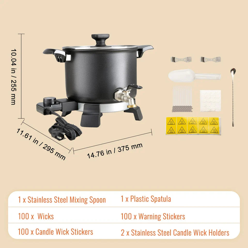 5L Electric Wax Melter Pot with Fast Heating and Candle Kit Tools
