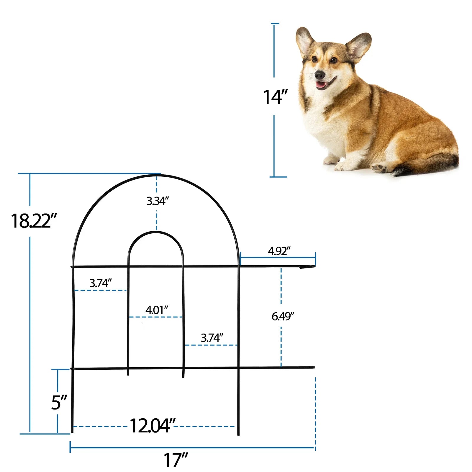 50ft Foldable Metal Garden Fence 35 Panels for Yard & Pet Barrier