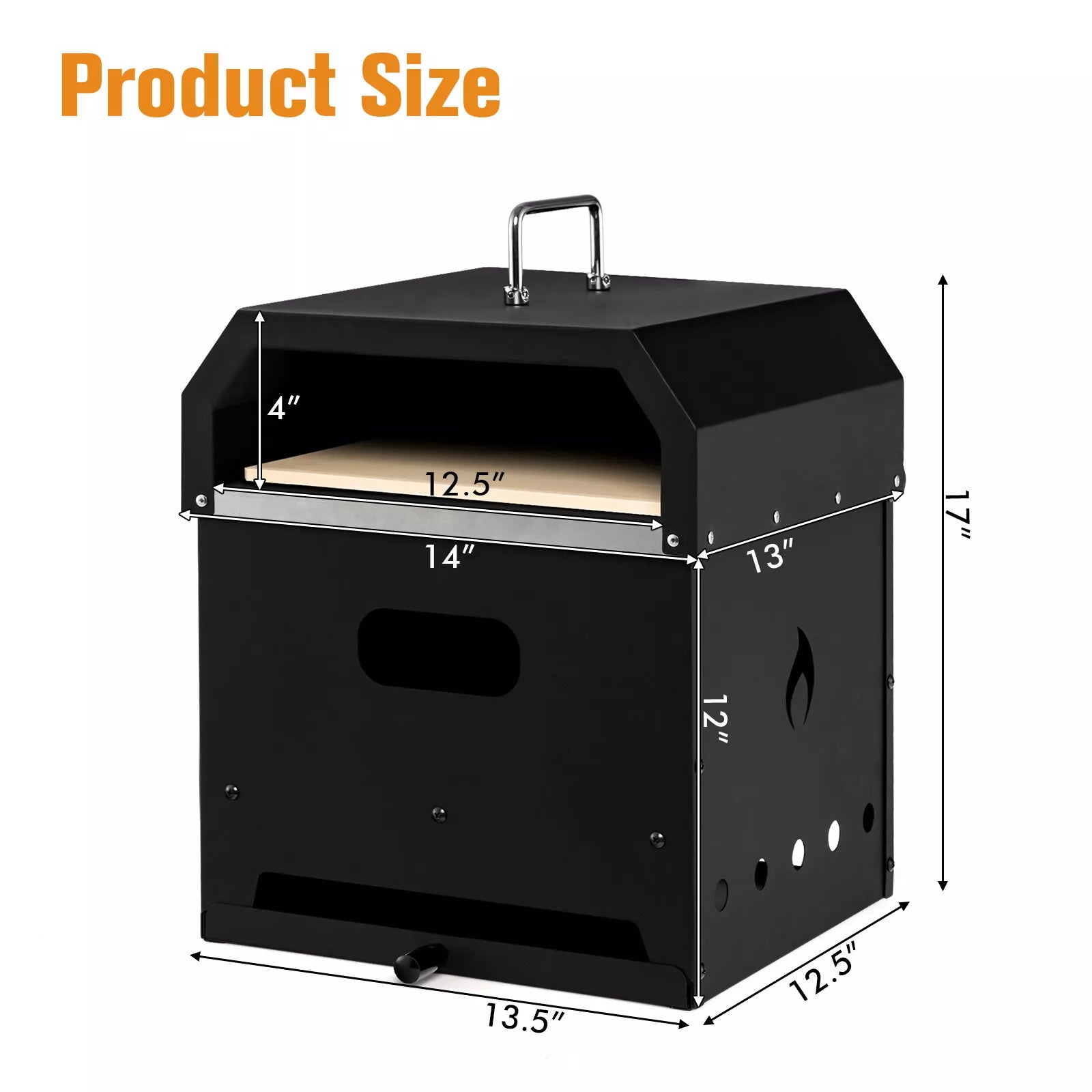 4-in-1 Outdoor Pizza Oven Fire Pit & BBQ Cooker