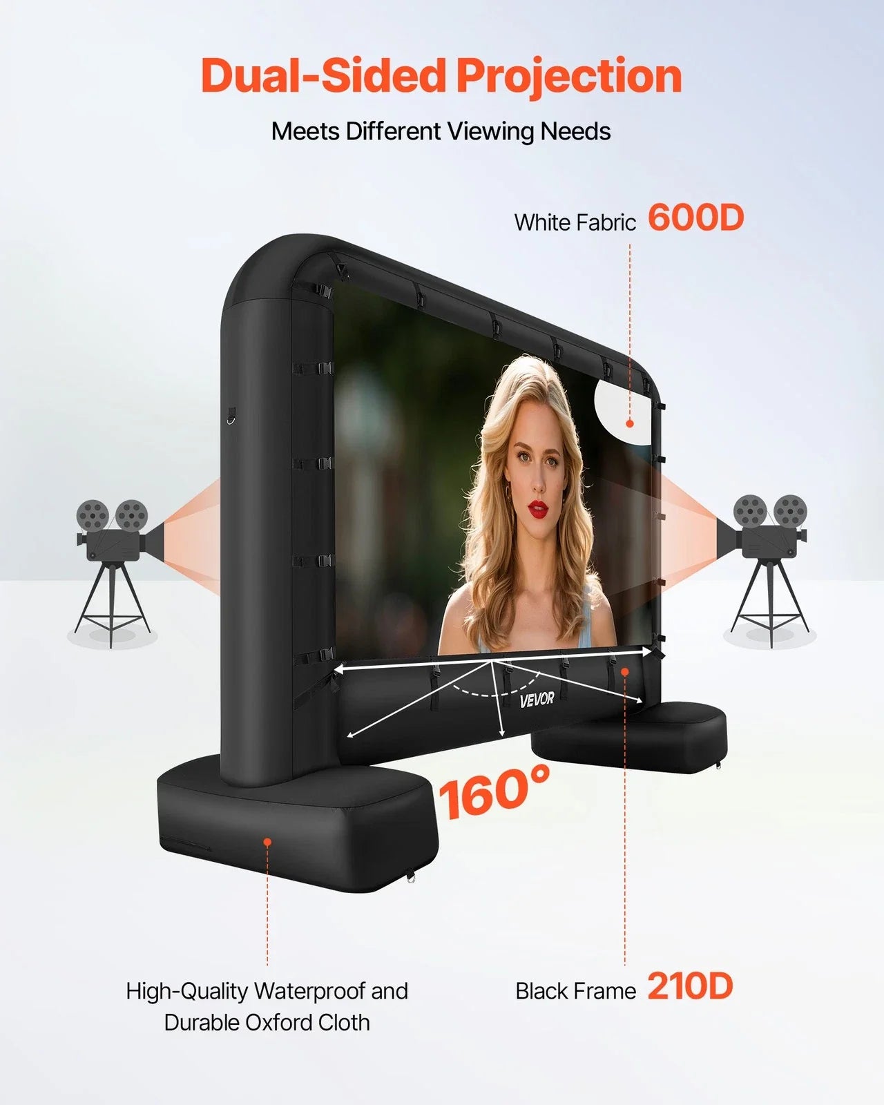 14 ft Inflatable Movie Screen with Quiet Blower and Carry Bag