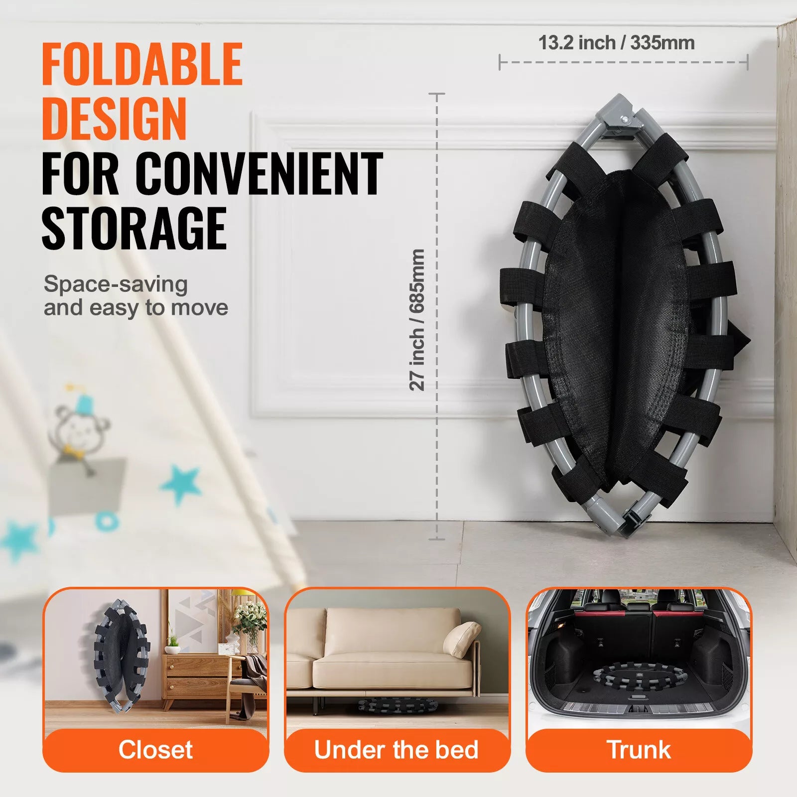 36" Kids Foldable Trampoline Indoor and Outdoor Play