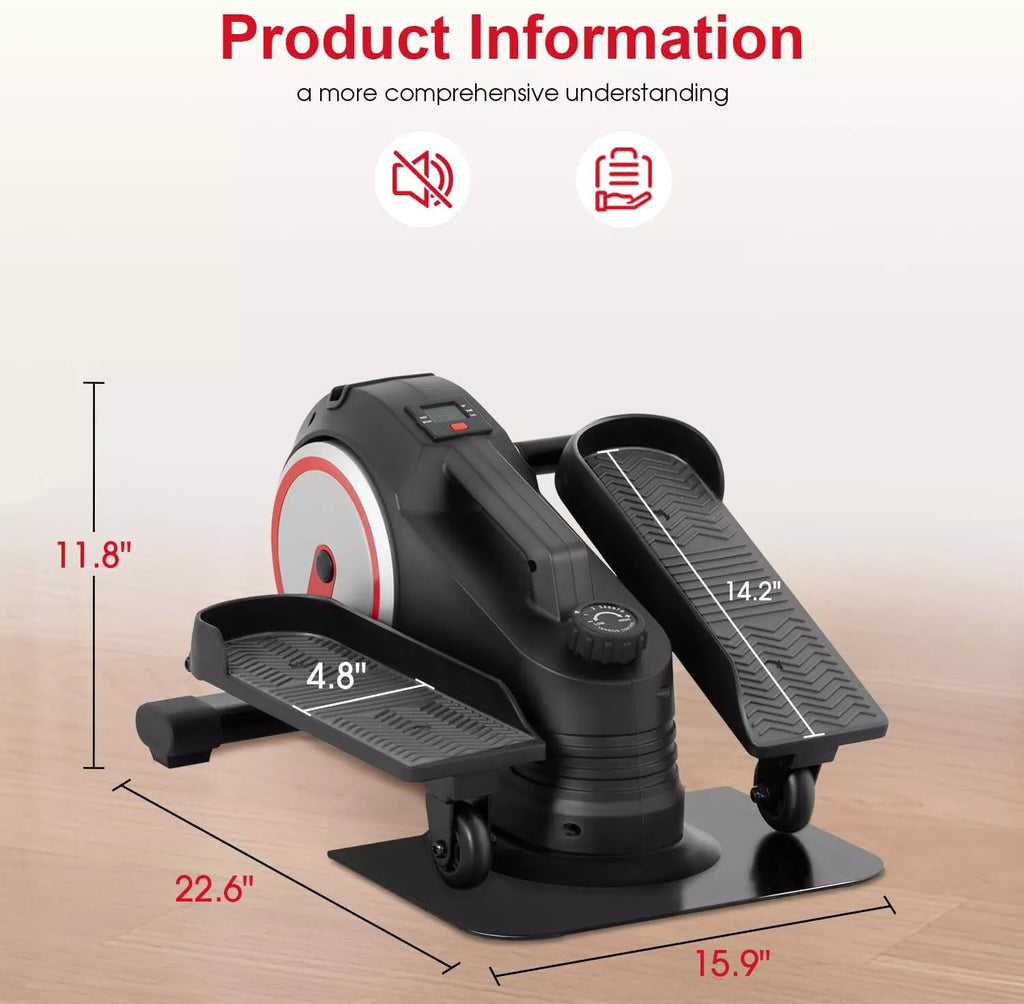 Under Desk Elliptical Machine with 8 Speeds Quiet Motor and Display