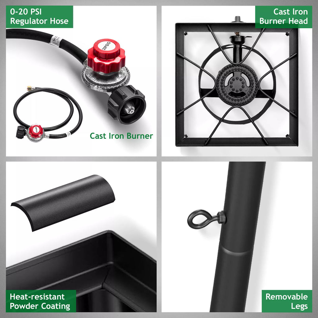 75,000 BTU Portable Propane Gas Burner Stove Outdoor Camp Cooking