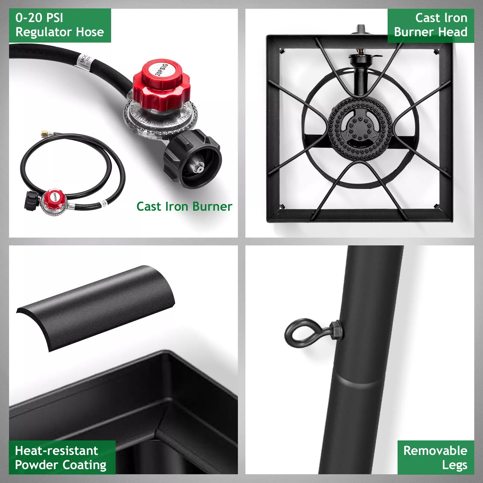75,000 BTU Portable Propane Gas Burner Stove Outdoor Camp Cooking