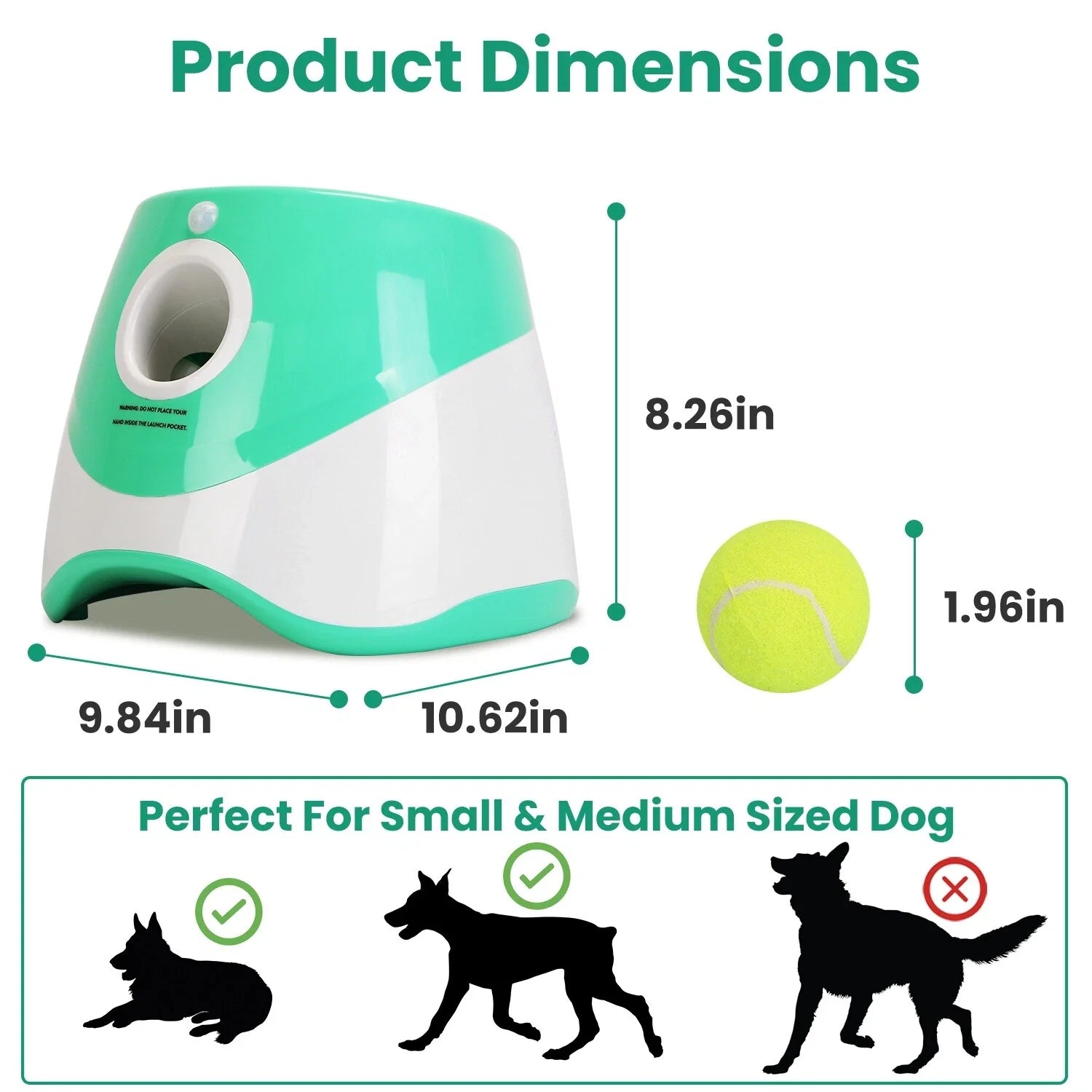 Rechargeable Automatic Dog Ball Thrower with 3 Distances & 6 Balls