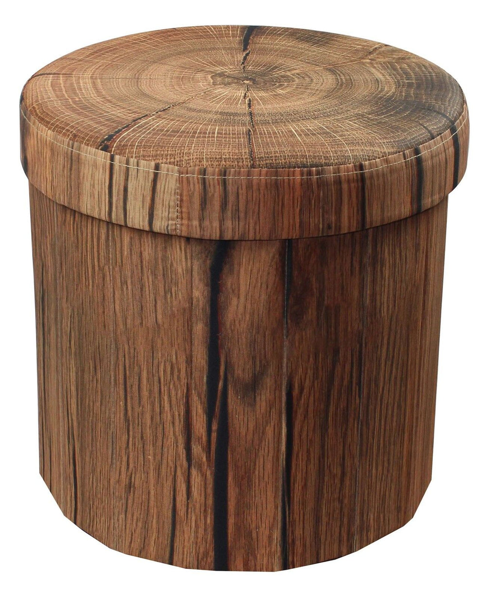 Foldable Tree Stump Storage Ottoman Stylish & Space-Saving