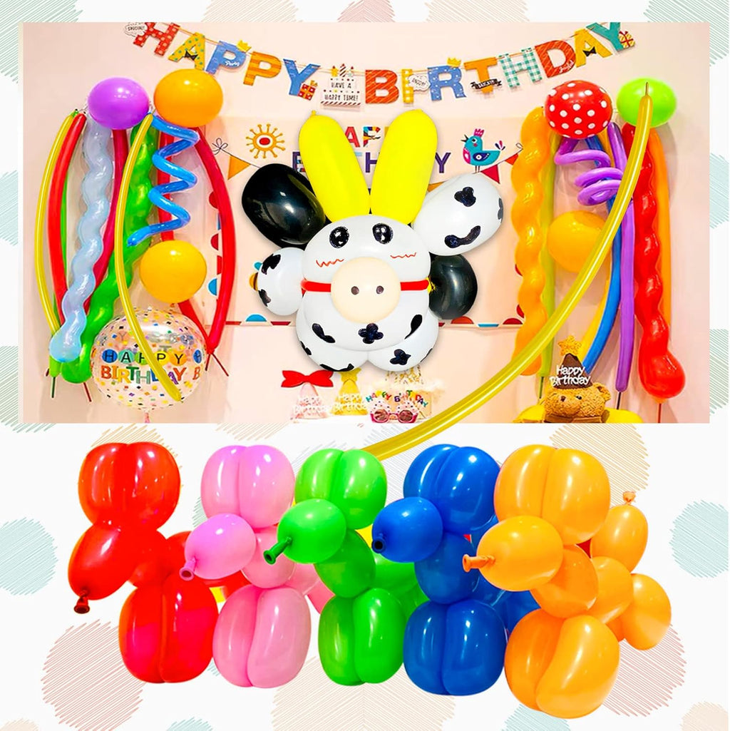 Black Modelling Balloons 100Pcs Thickening Latex Twisting Balloons for Animal Models – Black