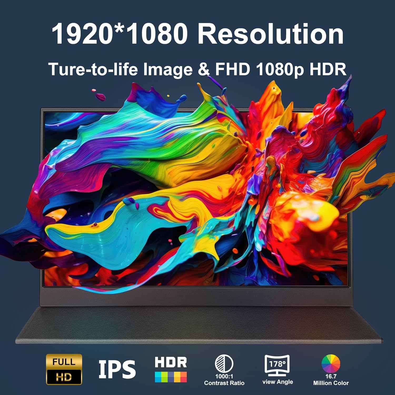 Rii Portable Monitor,15.6" 1920×1080 FHD IPS Laptop Screen Extender with Magnetic Smart Cover,Ultra-Slim,Computer Monitors Compatible with Laptop/PC/Mac/PS4/5/Xbox/Switch-USB C & HDMI Connection.