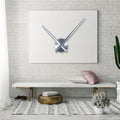 URAQT Large Clock Hands and Mechanism, Modern Silver Long Hands Wall Clock, DIY Silent Movement Mechanism Battery Powered Wall Clock for Living Room Home Decoration, Silver