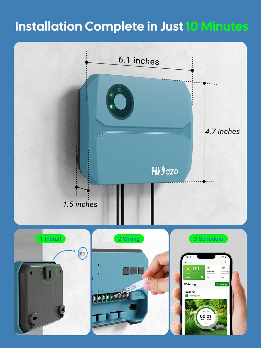 Smart 4 Zone WiFi Sprinkler Controller App Lawn Irrigation Timer