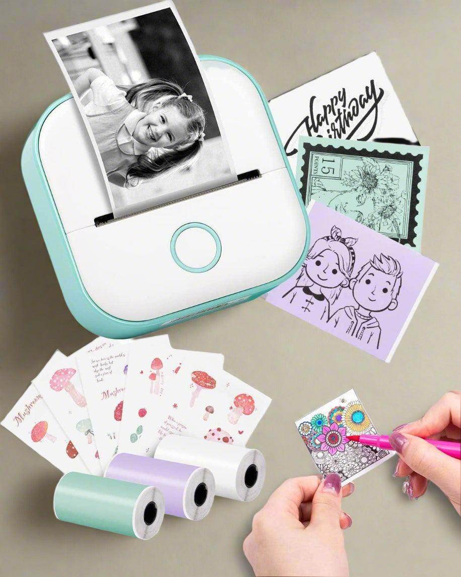 Portable inkless label printer for home use