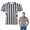 Men's Umpire Referee Jersey V-Neck Stripe Breathable Official Shirt – V-Neck