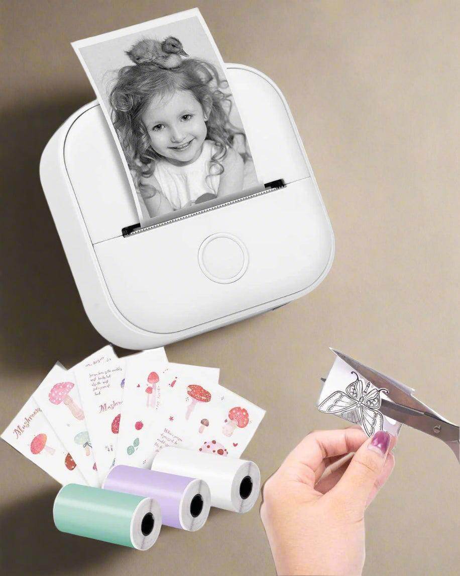 Portable inkless label printer for home use