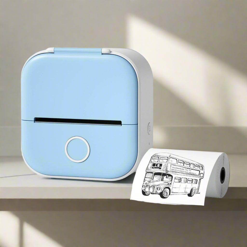 Portable inkless label printer for home use