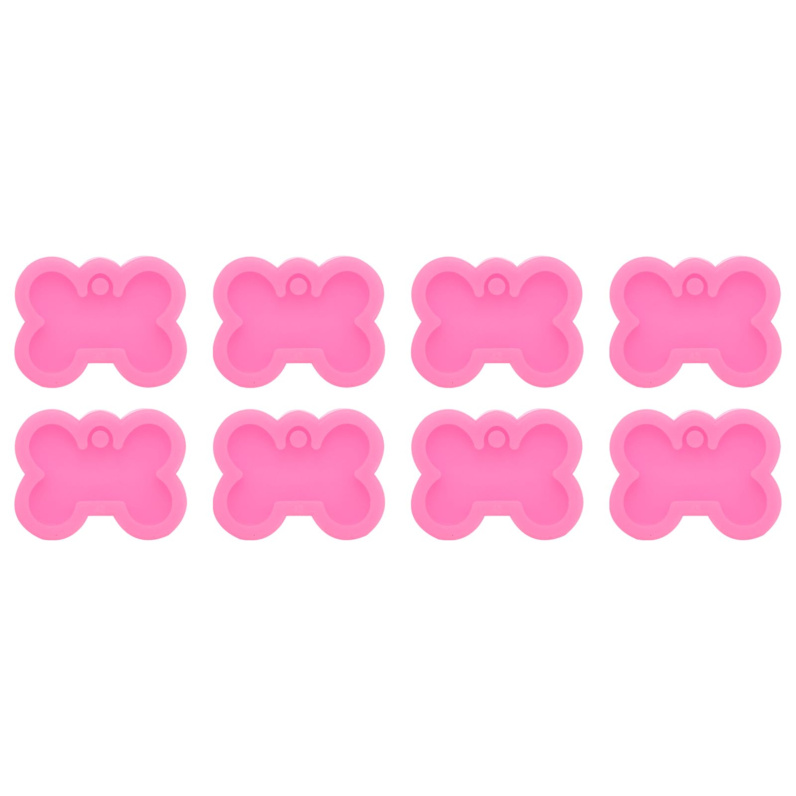 8pc Small Bone Silicone Moulds with Hole for Resin Pendants Keychains – Pink