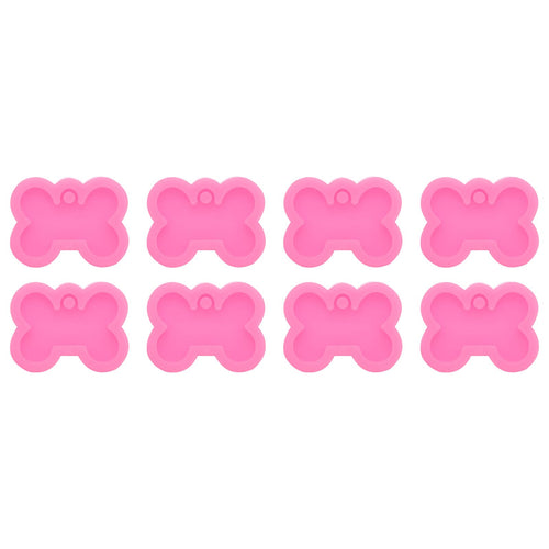 8pc Small Bone Silicone Moulds with Hole for Resin Pendants Keychains – Pink